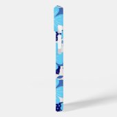 Blauwe tropische bloemen gepersonaliseerd Case-Mate iPhone case (Achterkant / Links)