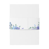 Blauwe tropische bloemenbruiloft uitnodigingen wikkel (Achterkant Voorbeeld)