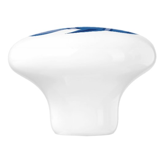 Blauwe Tropische Cartoon Kast Knop Deur (Zijkant)