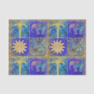 Blauwe tropische droom tissuepapier