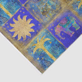 Blauwe tropische droom tissuepapier (Detail)