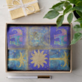 Blauwe tropische droom tissuepapier (Geschenk)