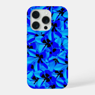 Blauwe Tropische Frangipani Bloemen, Drinkglas iPhone 15 Pro Case