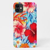 Blauwe Tropische hibiscus bloemen Case-Mate iPhone Case (Achterkant)