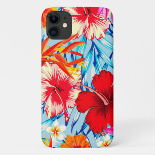 Blauwe Tropische hibiscus bloemen Case-Mate iPhone Case