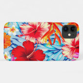 Blauwe Tropische hibiscus bloemen Case-Mate iPhone Case (Achterkant (horizontaal))