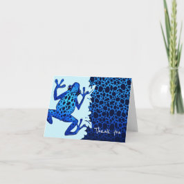 Blauwe Tropische Kikker Bedankt Opmerking - Blank