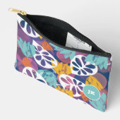 Blauwe tropische monogram mooie print gesneden naa etui (Open)