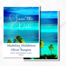 Blauwe Tropische Oceaan Bestemming Trouw Engagemen