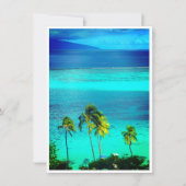 Blauwe Tropische Oceaan Bestemming Trouwfeest Verl Save The Date (Voorkant)