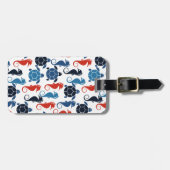 Blauwe tropische oceaan Zee Turtle Seapaarden Bagagelabel (Voorkant horizontaal)