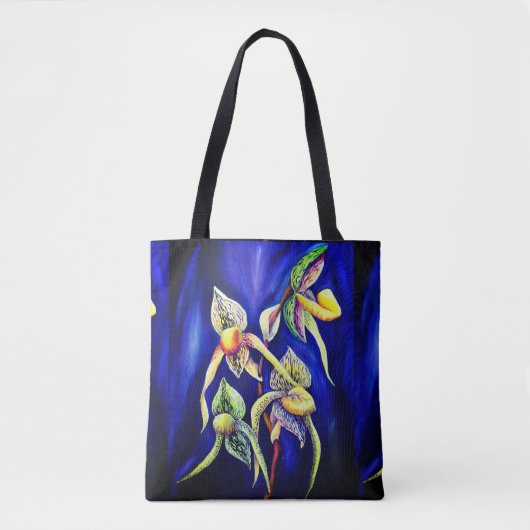 Blauwe tropische orchideeën tote bag (Voorkant)