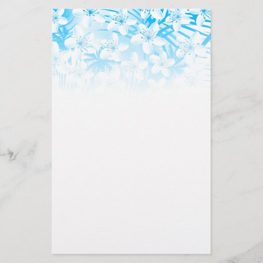 Blauwe tropische palmbomen briefpapier (Voorkant)