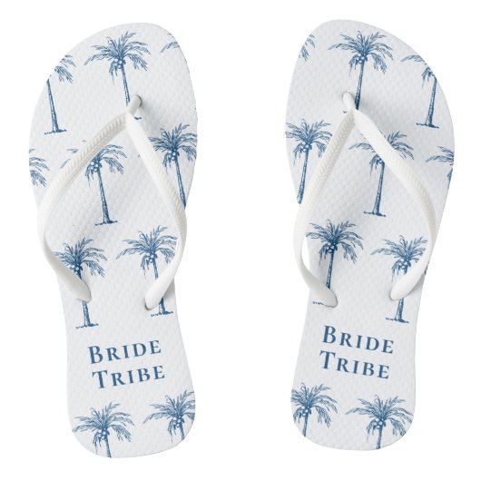 Blauwe tropische palmboom van de Tribe Teenslippers (Voetbed)