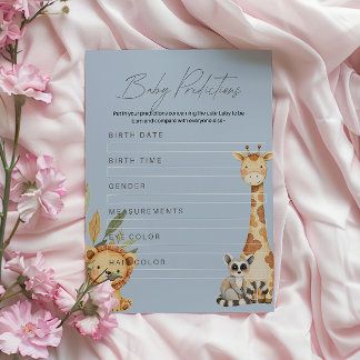 Blauwe Tropische Safari Dieren Baby Shower spel