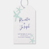 Blauwe tropische vlekvangers cadeaulabel (Achterkant)