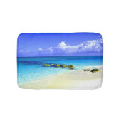 Blauwe tropische wateren met witte zandstrand badmat (Voorkant)