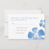 Blauwe Tropische Waterverf Bloemen Trouw RSVP (Voorkant)