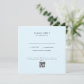 Blauwe Trouw QR-code II RSVP (Staand voorkant)