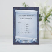 Blauwe Trouwceremonie Aangepaste Ontvstkaartjes Kaart (Staand voorkant)