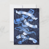 Blauwe Trouwceremonie Aangepaste Ontvstkaartjes Kaart (Achterkant)