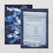 Blauwe Trouwceremonie Aangepaste Ontvstkaartjes Kaart (Voorkant / Achterkant)