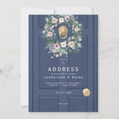 Blauwe trouwdeur VERHUISBERICHT Kaart (Voorkant)