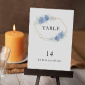 Blauwe Trouwtafel Kaarten Sjabloon