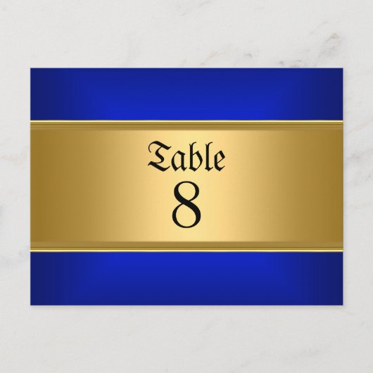 Blauwe Trouwtafel Nummers Royal Blue Briefkaart (Voorkant)