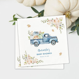 Blauwe Truck Pompoen Baby Shower Servet