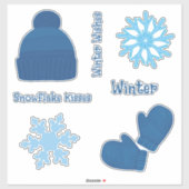 Blauwe trui en sneeuwvlokken sticker (Vel)