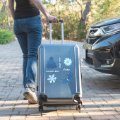 Blauwe trui en sneeuwvlokken sticker (Koffer Insitu)