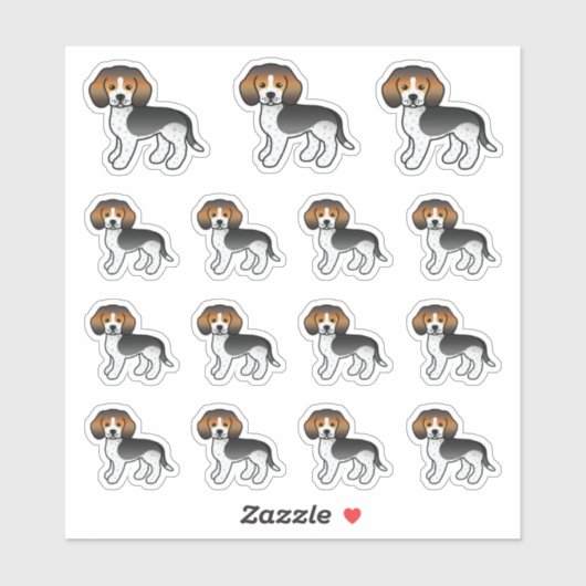 Blauwe Tschop Beagle Cute Cartoon Dogs Sticker (Vel)