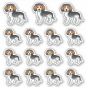Blauwe Tschop Beagle Cute Cartoon Dogs Sticker (Voorkant)