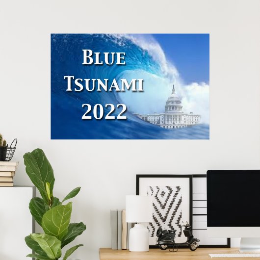 Blauwe Tsunami Poster 2022 (Thuiskantoor)