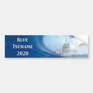 Blauwe Tsunami Verkiezing 2020 Bumpersticker