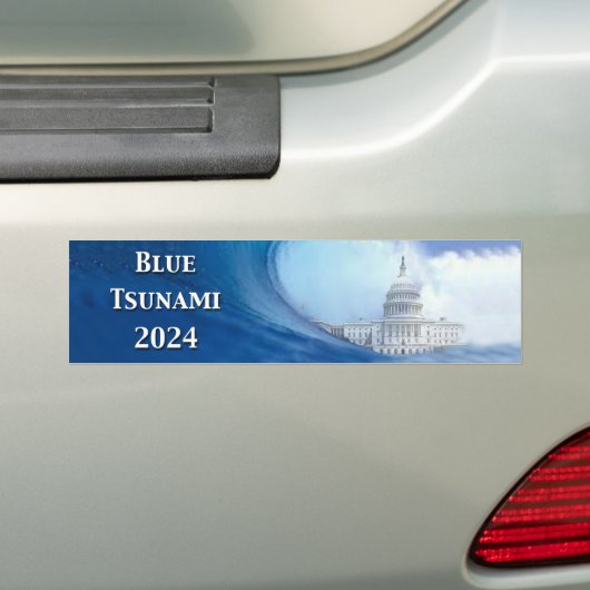 Blauwe Tsunami Verkiezing 2024 Bumpersticker (Op auto)
