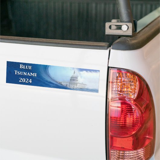Blauwe Tsunami Verkiezing 2024 Bumpersticker (Op Truck)