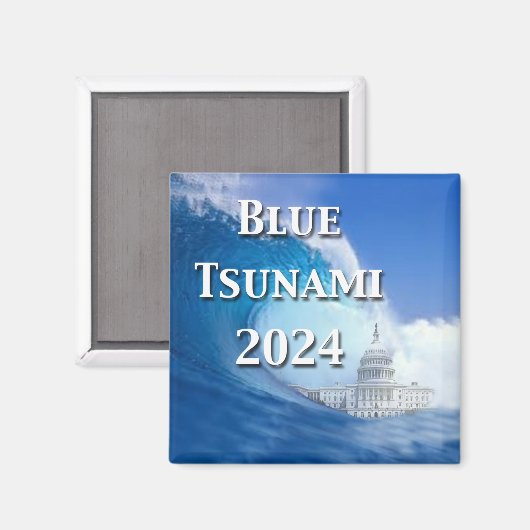 Blauwe Tsunami Verkiezing 2024 Magneet (Voorkant / Achterkant)