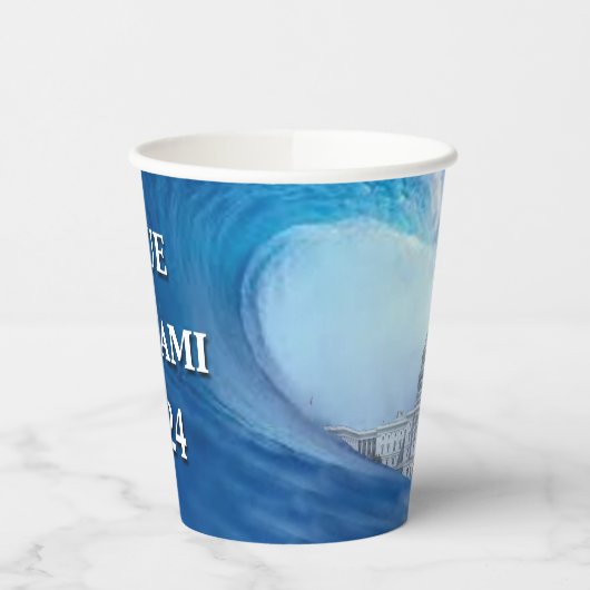 Blauwe Tsunami Verkiezing 2024 Papieren Bekers (Links)