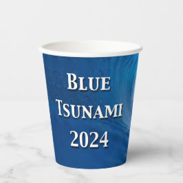 Blauwe Tsunami Verkiezing 2024 Papieren Bekers
