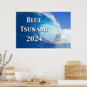 Blauwe Tsunami Verkiezing 2024 Poster (Keuken)