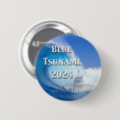 Blauwe Tsunami Verkiezing 2024 Ronde Button 5,7 Cm (Voorkant /achterkant)