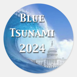 Blauwe Tsunami Verkiezing 2024 Ronde Sticker