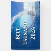 Blauwe Tsunami Verkiezing 2024 Spandoek (Verticaal)