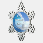 Blauwe Tsunami Verkiezing 2024 Tin Sneeuwvlok Ornament (Rechts)
