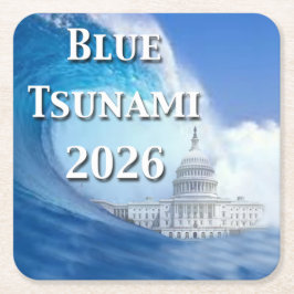 Blauwe Tsunami-verkiezing 2026 Kartonnen Onderzetters