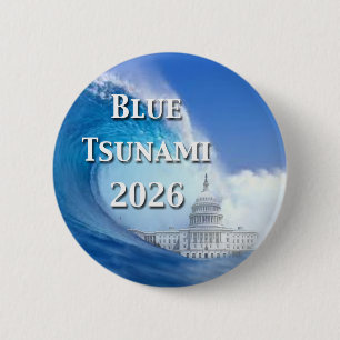 Blauwe Tsunami-verkiezing 2026 Ronde Button 5,7 Cm