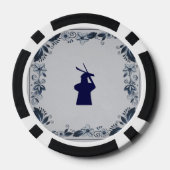 Blauwe tuimelmolen "de Roos" van Delft Pokerchips (Achterkant)