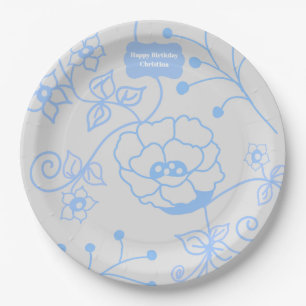Blauwe tuin 9 inch papieren bordje